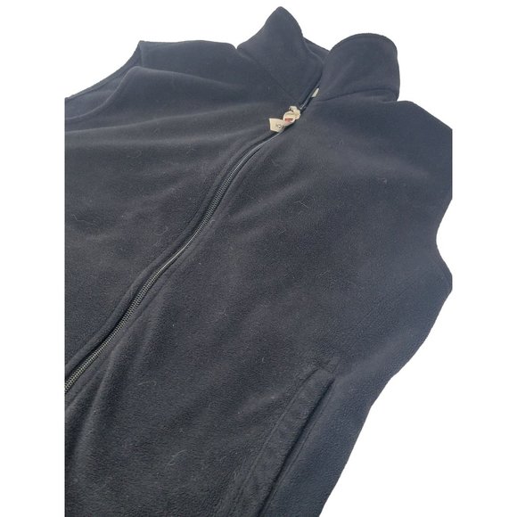 Woolrich Full Zip Vest‎ Fleece Black Women's Size Medium - Picture 1 of 5